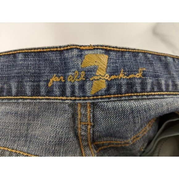 7 For All Mankind Blue Flare Jeans - Picture 3 of 10